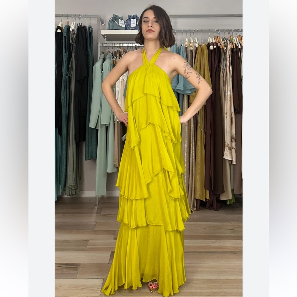 TALULAH Lemon Yellow Ruffled Dress